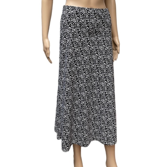 NWT Halogen black white print midi skirt size XS - Picture 1 of 11
